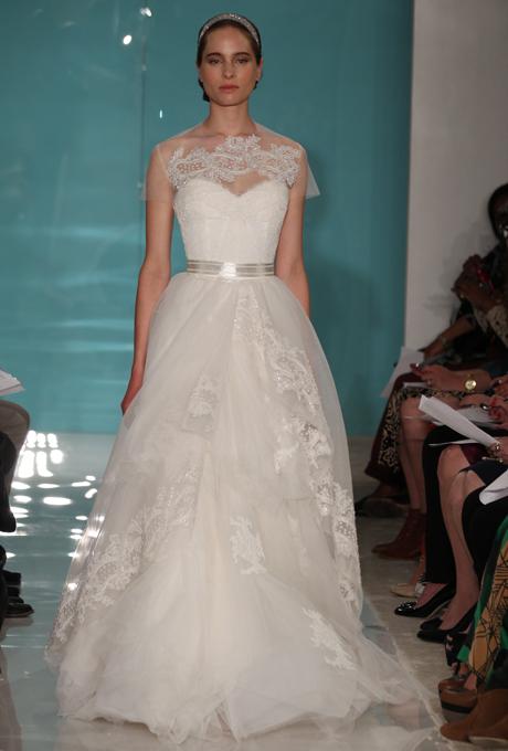 Reem Acra 2013 Wedding Dress with Illusion Neckline