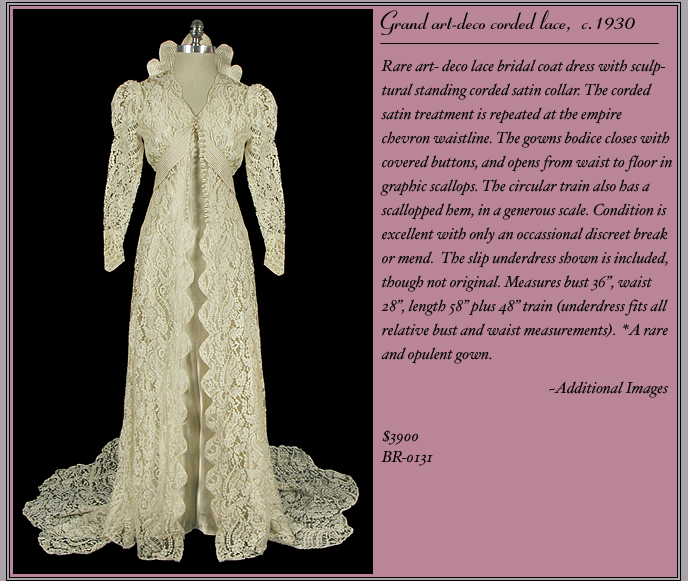 1930s Lace Bridal Gown