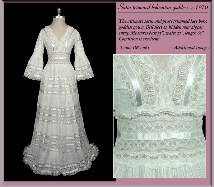1970s Bohemian Wedding Dress