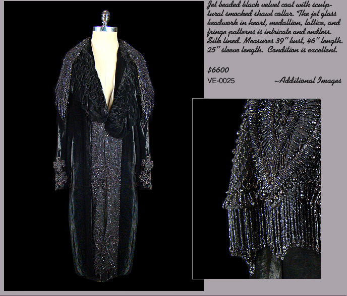 Edwardian Black Velvet Mourning Coat
