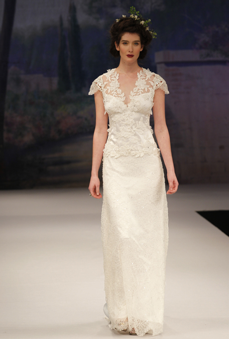 Capped sleeve Bridal Gown - CLAIRE PETTIBONE Belle