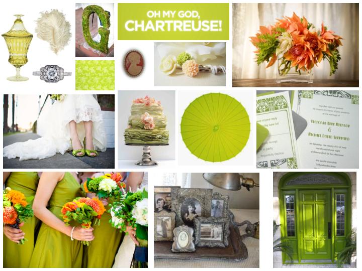 Wedding Inspiration Board - Chartreuse & Grey (Atonement)