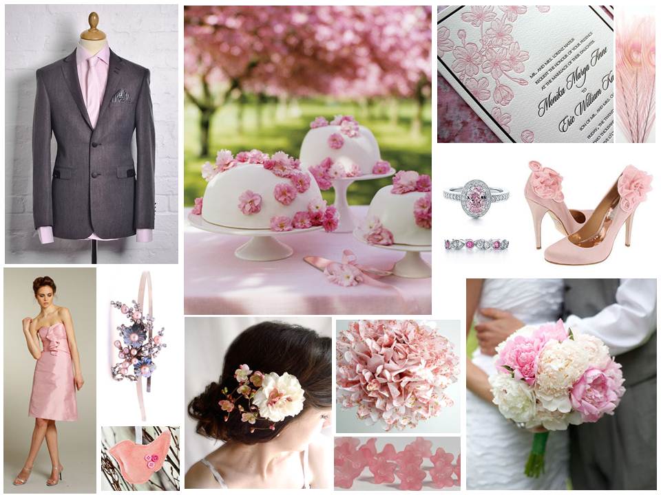 Spring Blossom Pink Wedding Inspiration Board