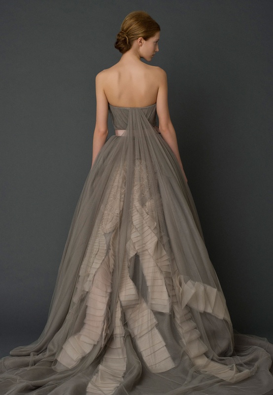 Vera Wang Grey Charcoal Wedding Dress