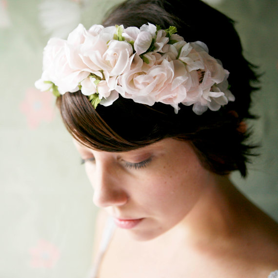 Pink Flower Bridal Crown - Which Goose Dauphine