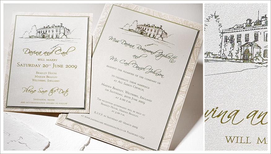Vintage architectural Wedding Stationery by Momental Designs - Drawn Places