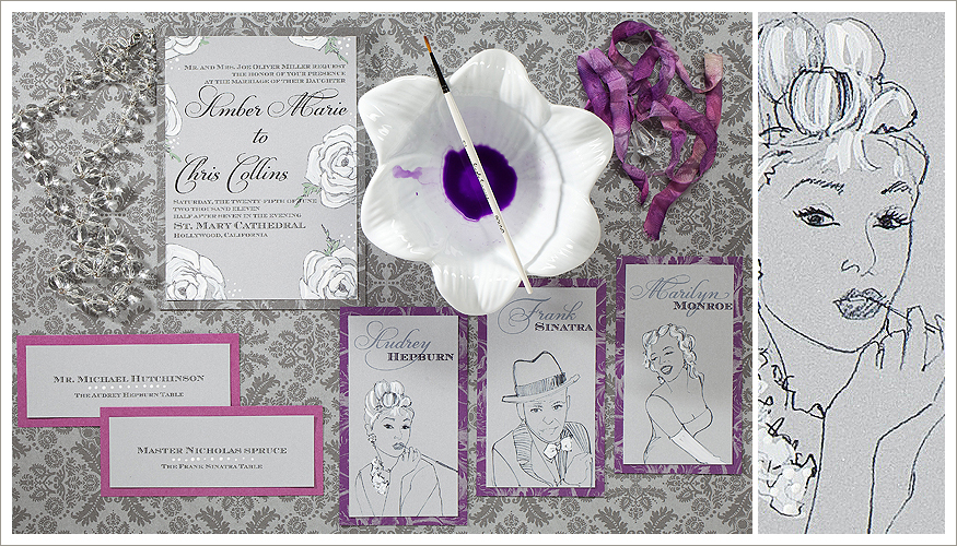 Old Hollywood Wedding Stationery from Momental Designs - Old Hollywood 2