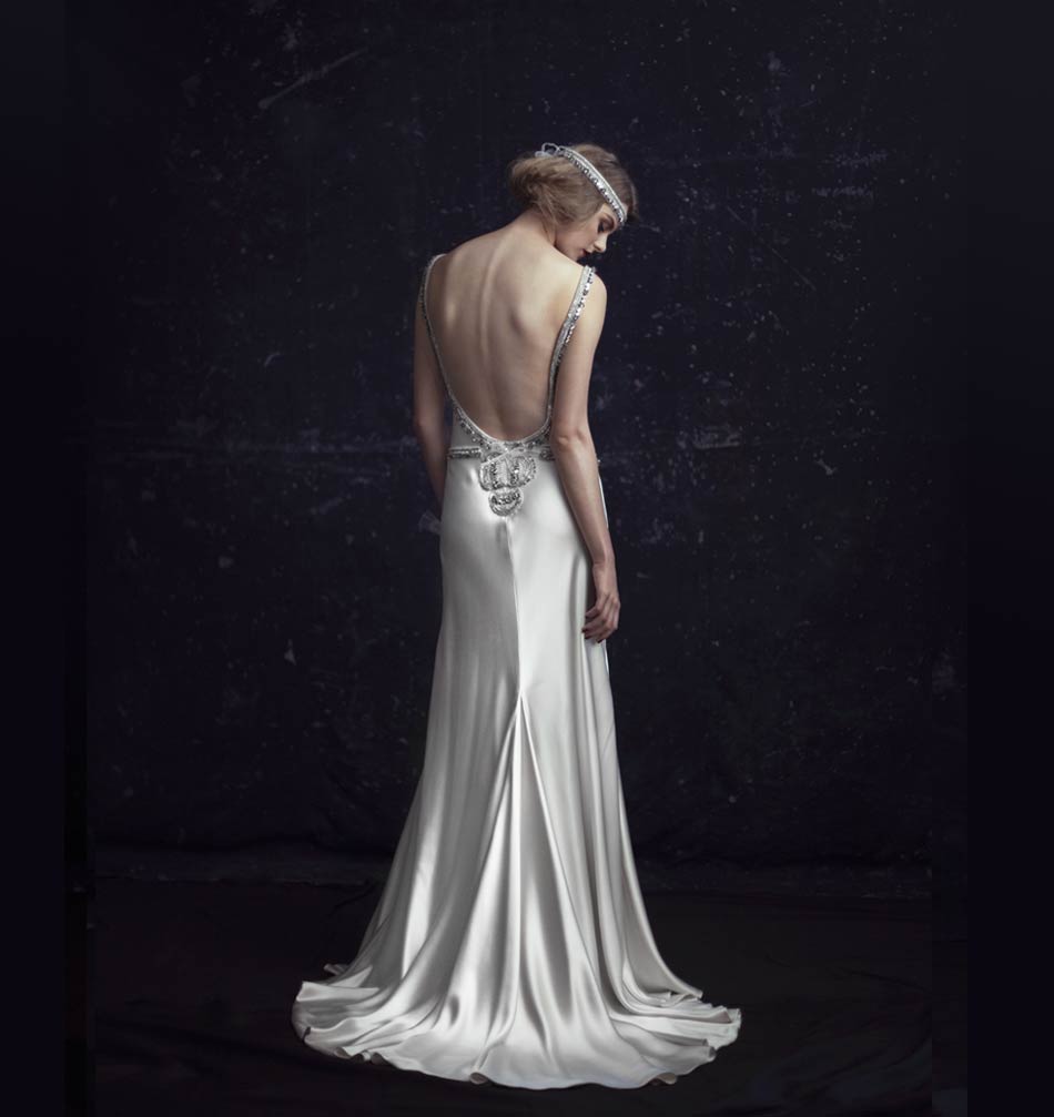 Johanna Johnson 1920s inspired Bridal Dress The Odetta - Back