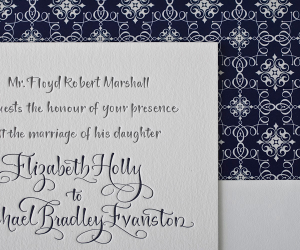 Bristol Calligraphy Letterpress Wedding Stationery from Bella Figura