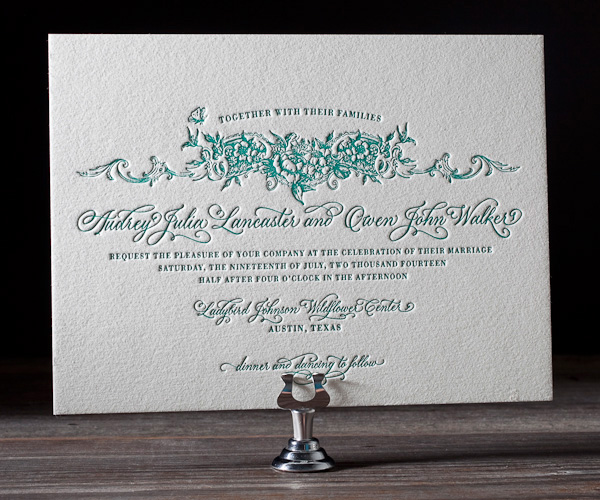 Conservatory Letterpress Wedding Stationery from Bella Figura