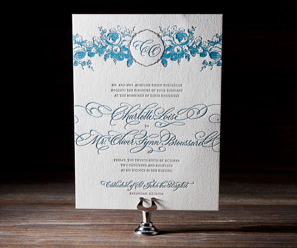 Delambre Classic Letterpress Wedding Stationery from Bella Figura