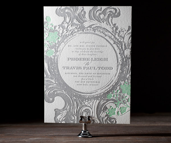 Rococo Elegance Letterpress Wedding Stationery from Bella Figura
