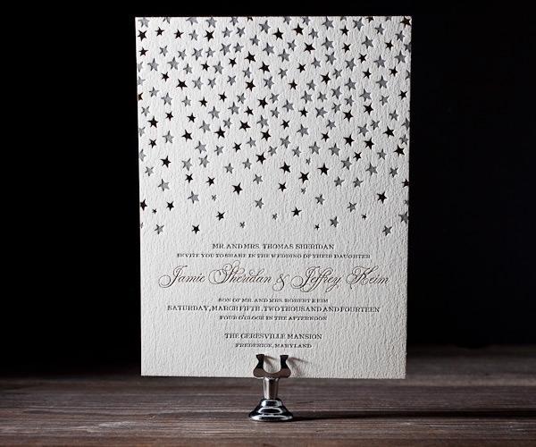 Royal Night Letterpress Wedding Stationery from Bella Figura