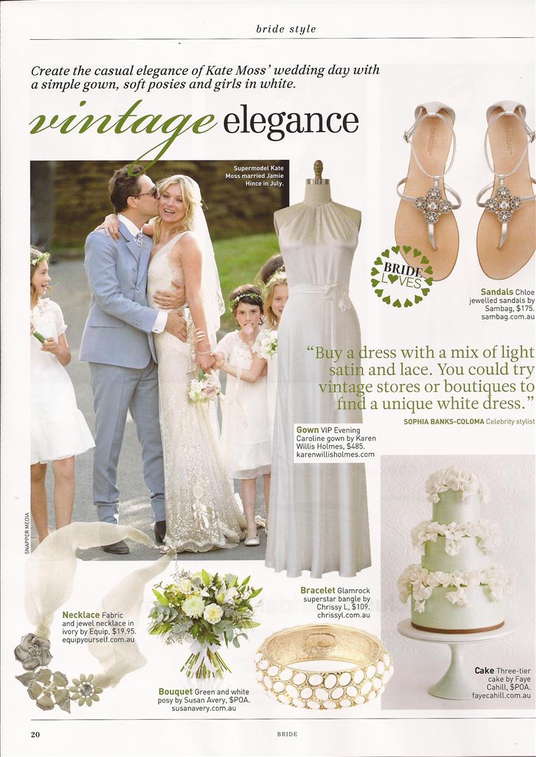 Sydney Bride Kate Moss Wedding Vintage Elegance Inspiration Board