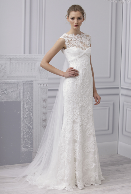 MONIQUE LHUILLIER SS13 Bridal Collection Lace Wedding Dress