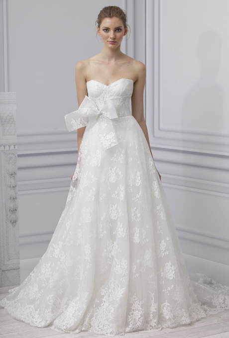 MONIQUE LHUILLIER SS13 Bridal Collection Lace Wedding Dress