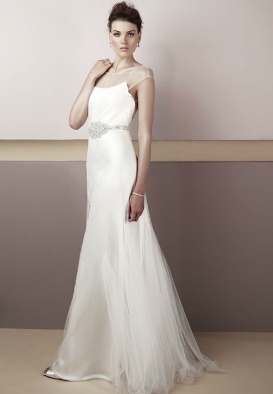 Greta Wedding Dress with diamond trim from Jennifer Regan