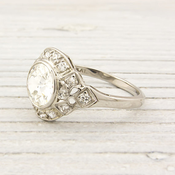Antique 1.07 Carat Diamond Engagement Ring