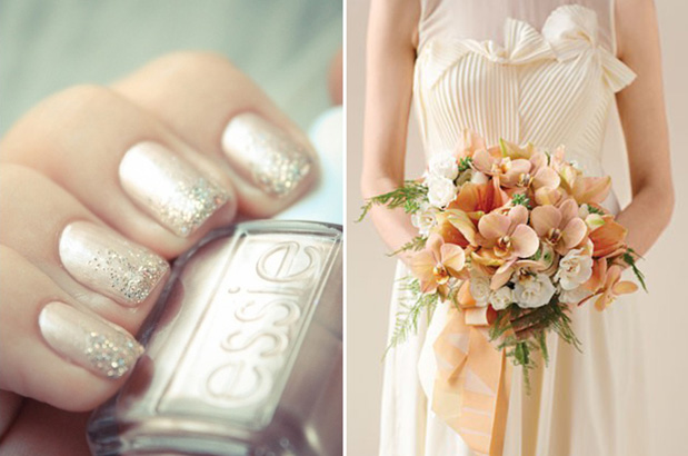 Grey Loves Wedding  nail polish colour matching bouquets