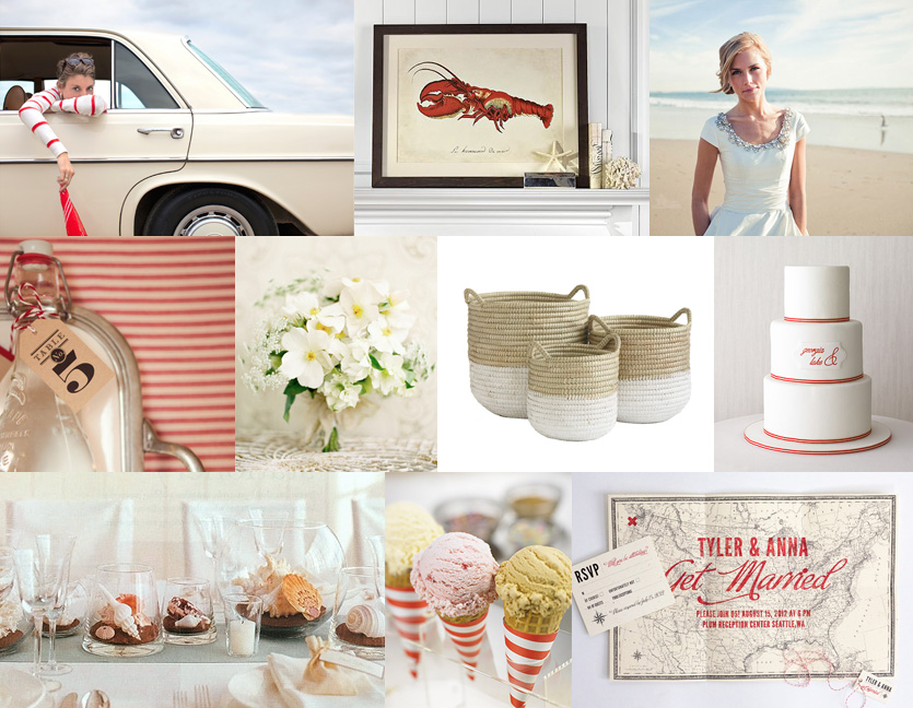 Snippet & Ink Red Striped Beach Wedding Inspiration Board