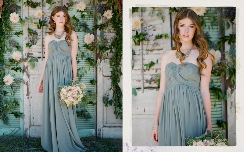 Ruche Fall 2012 Lace & Lavender Wedding Collection Hydrangea Sage Bridesmaids Dress