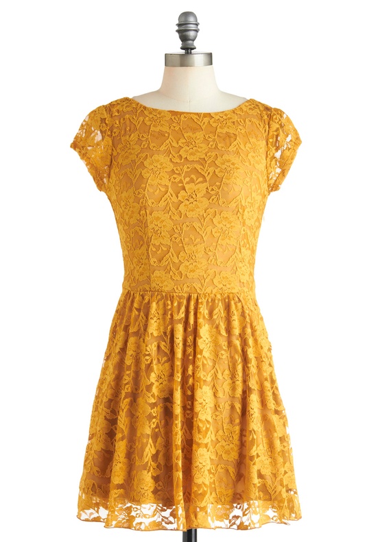 Modcloth - Roadside Poppy Dress in Lemon Zest