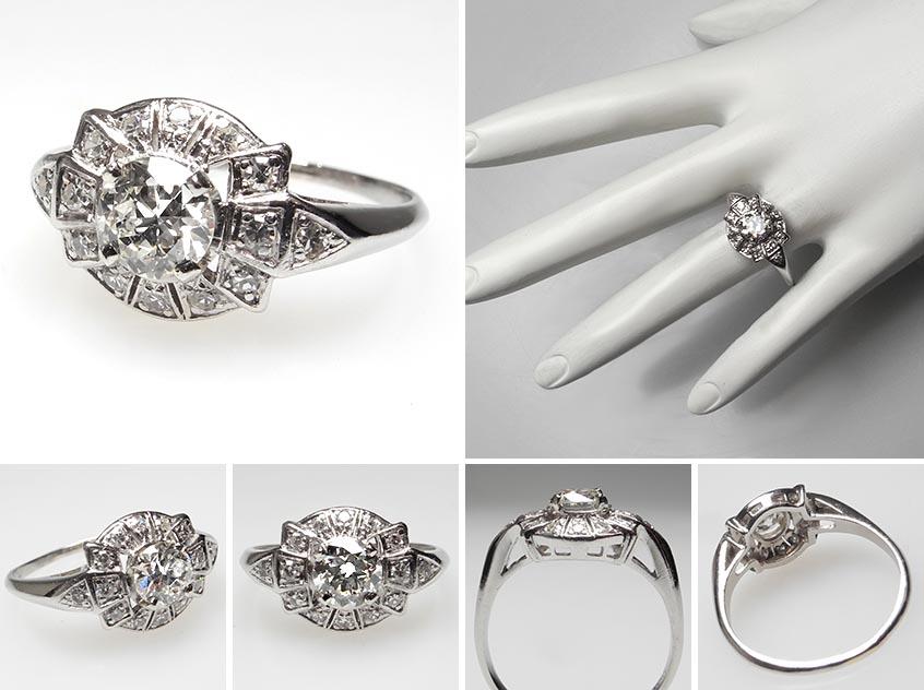 Art Deco Antique Engagement Ring wm7013