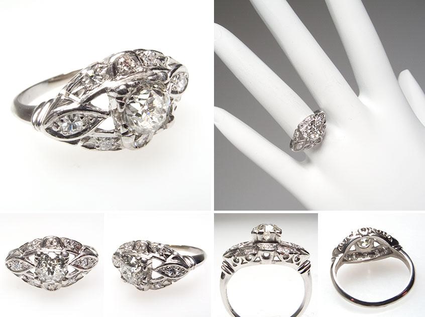 Art Deco Diamond Engagement Ring wm7343