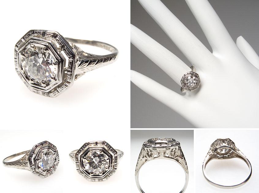 Art Deco Engagement Ring wm7355