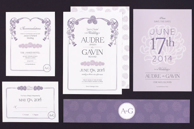Floral Nouveau Wedding Stationery Suite from Love vs Design
