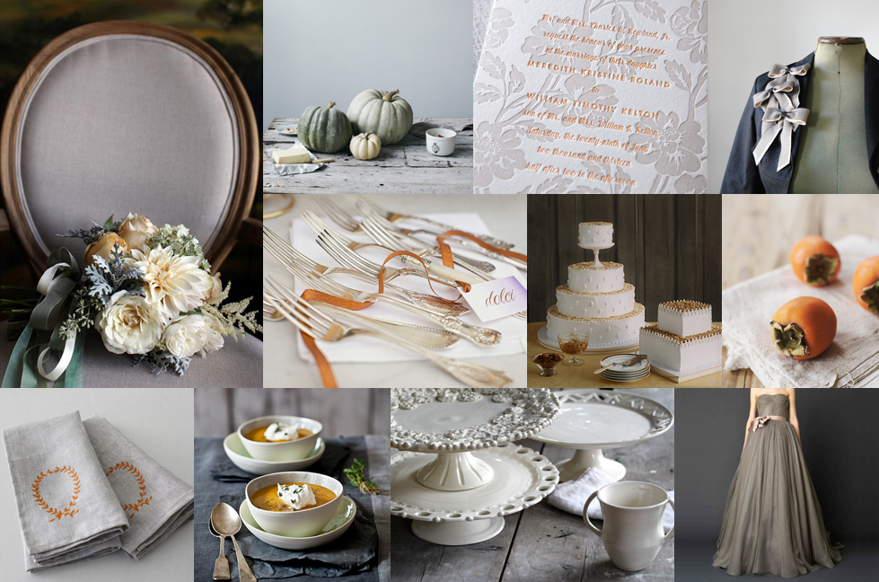 Grey & Persimmon Inspiration Board from Snippet & Ink 