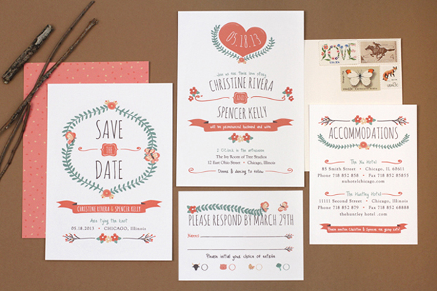 Live and Love Wedding Stationery Suite from Love Vs Design