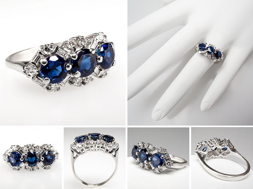 Vintage Sapphire Engagement Ring br0059