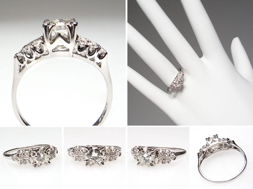 Vintage Transitional Diamond Engagement Ring 7325