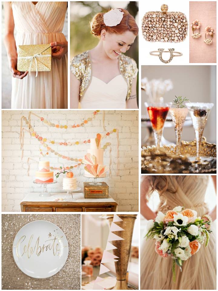 Peach & Gold NYE Wedding Inspiration Board