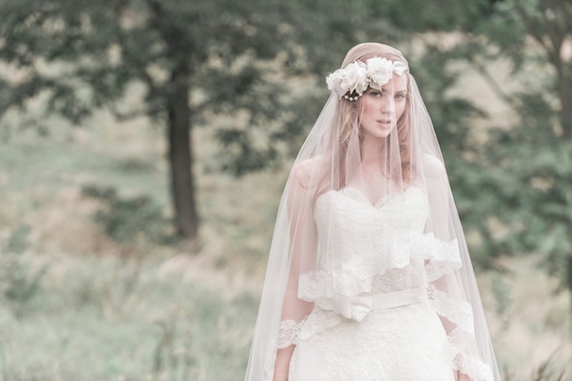 Maud French Veil and Renee Floral Halo - Enchanted Atelier Fall Winter 2013 Collection