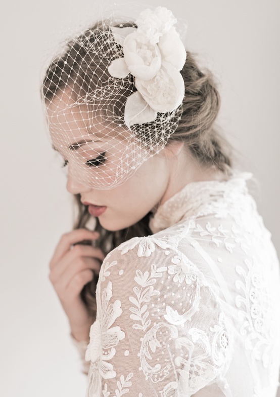 Peony Floral Cage Veil - Enchanted Atelier's Fall Winter 2013 Collection