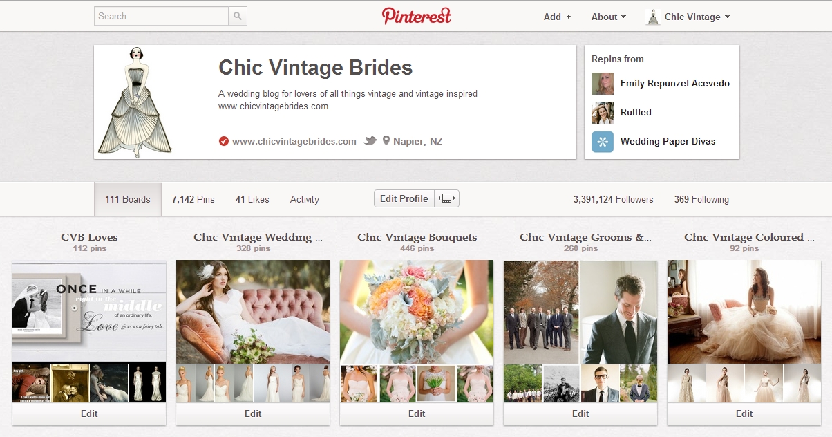 Chic Vintage Brides on Pinterest