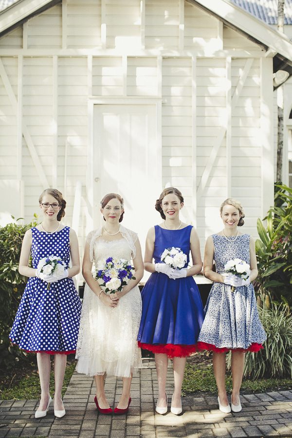 Mismatched Bridesmaids Dresses - Same Colour Different Styles
