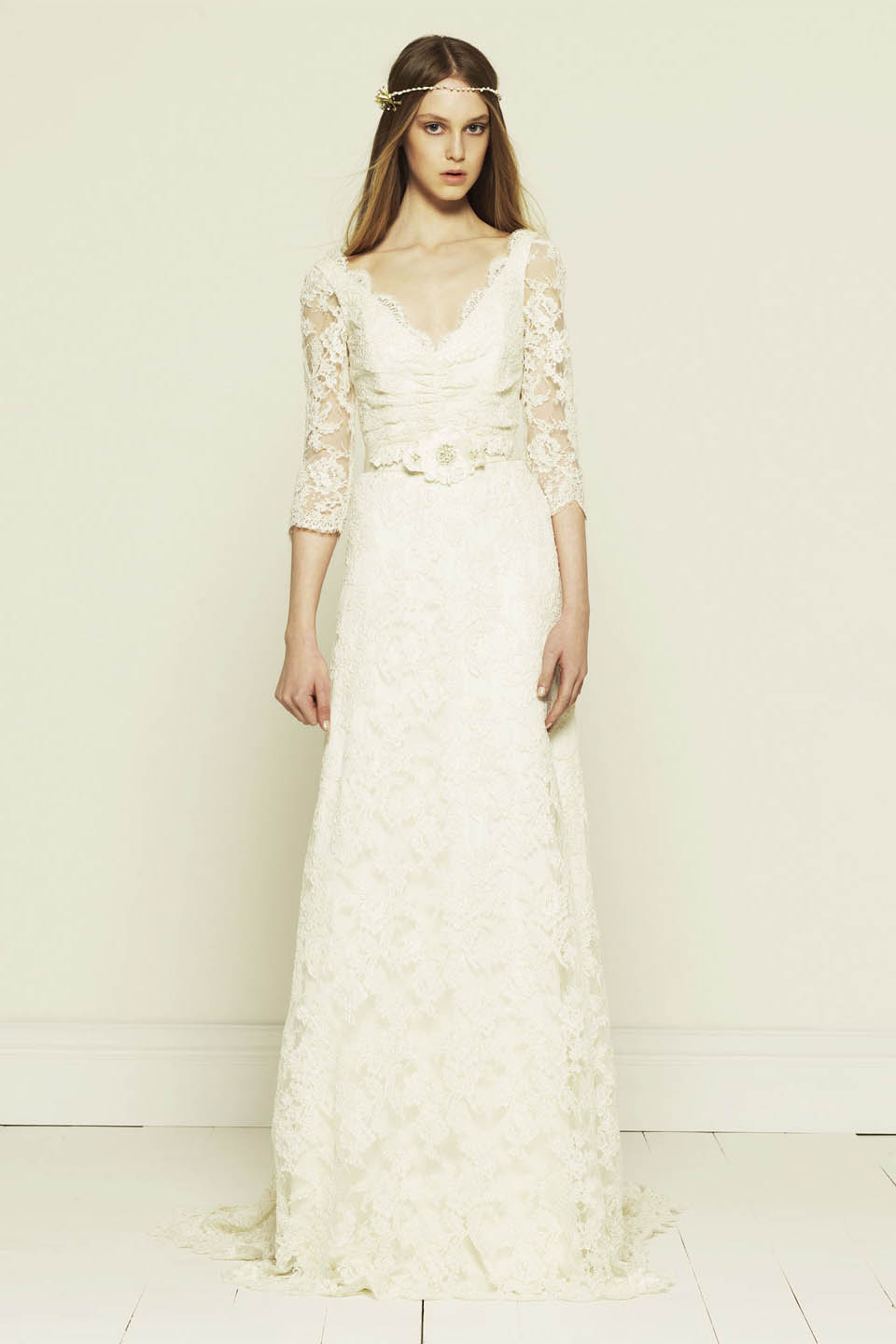 Collette Dinnigan French lace Long Sleeved Wedding Dress