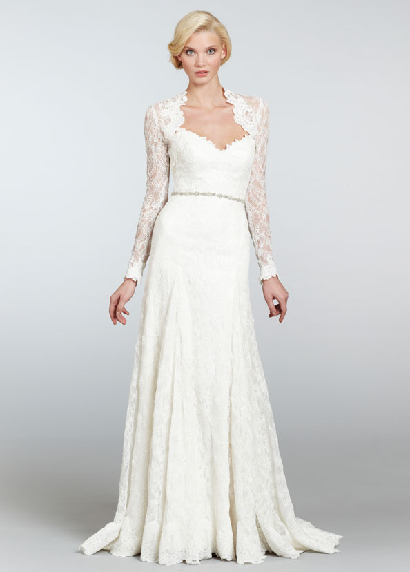 Hayley Paige Long Sleeve Bolero Wedding Dress 6305