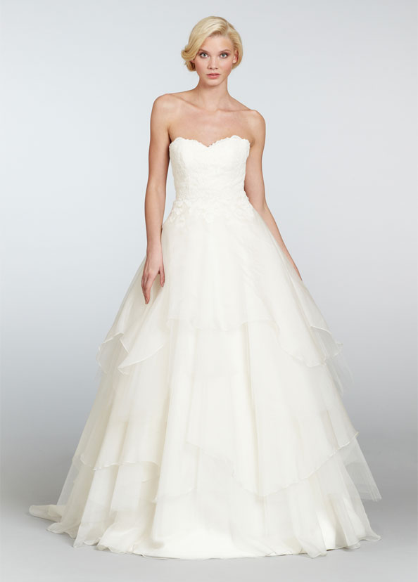 Hayley Paige Strapless Ball Gown Wedding Dress 6309