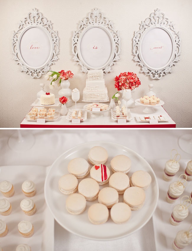Elegant Dessert Table in Red & White
