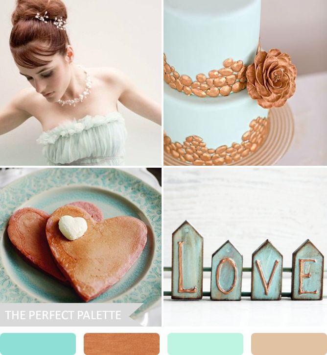 Copper and Mint Inspiration Board from The Perfect Palette