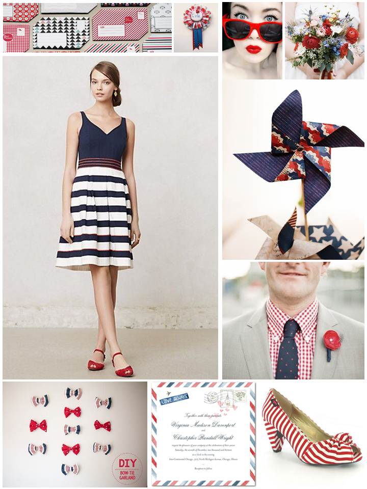 Red White & Blue Wedding Inspiration Board