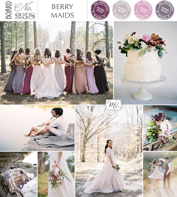 Magnolia Rouge Berry Maids Wedding Inspiration Board