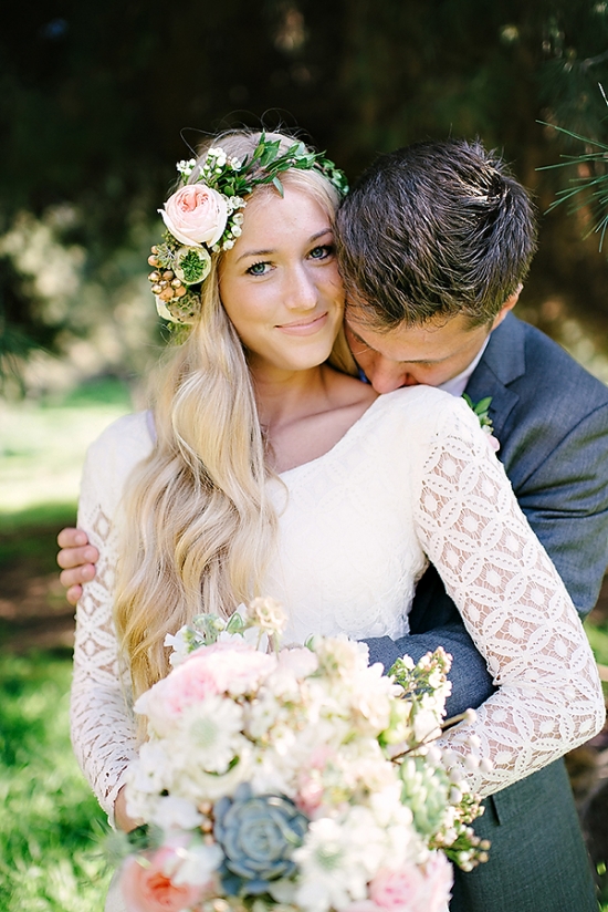 Chic Whimsical Wedding with Succulents & a Flower Crown