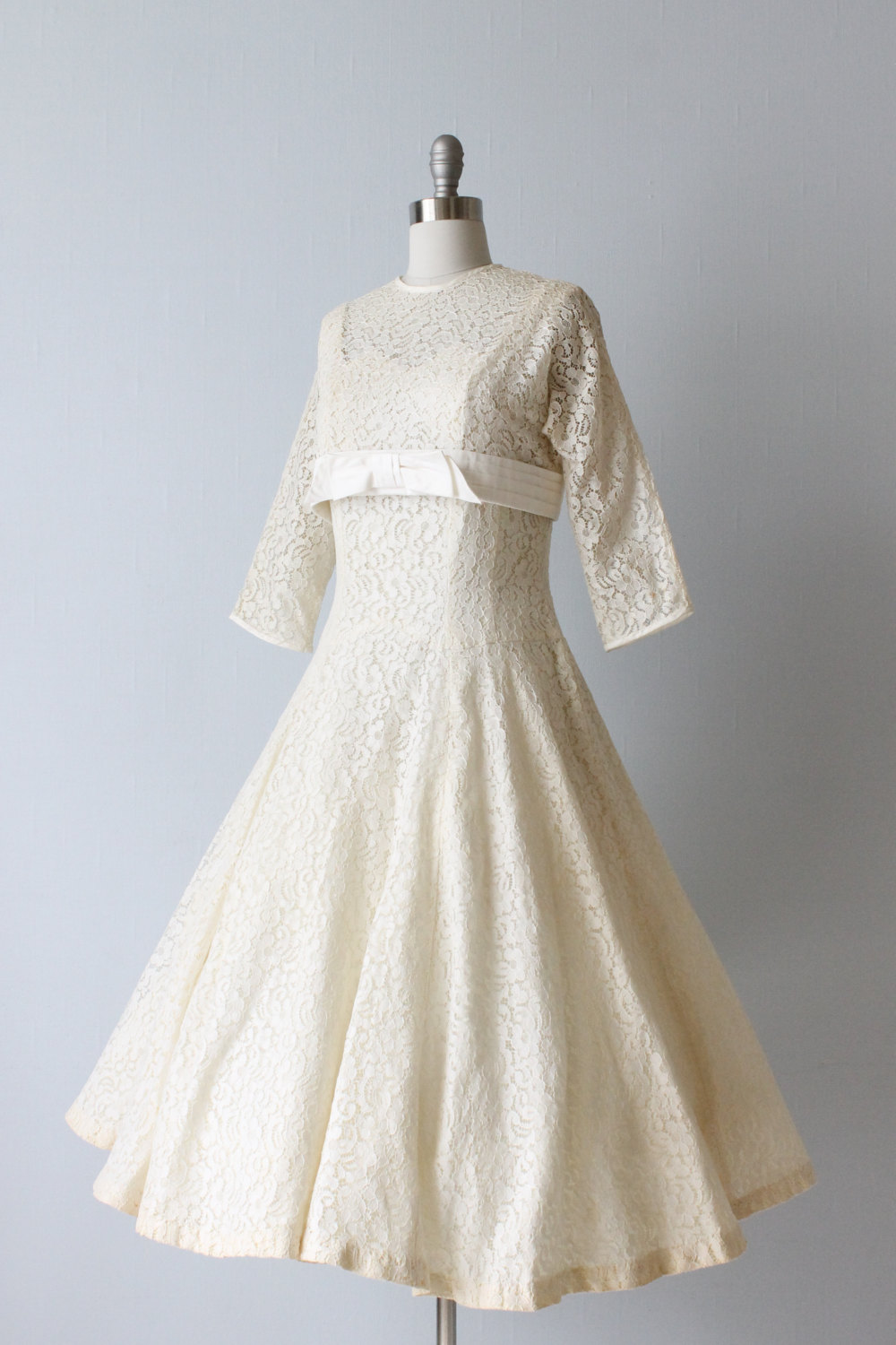 Vintage 1950s Tea Length Wedding Dress
