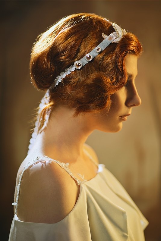 Rosalie Art Deco Unique Bridal Headpiece 