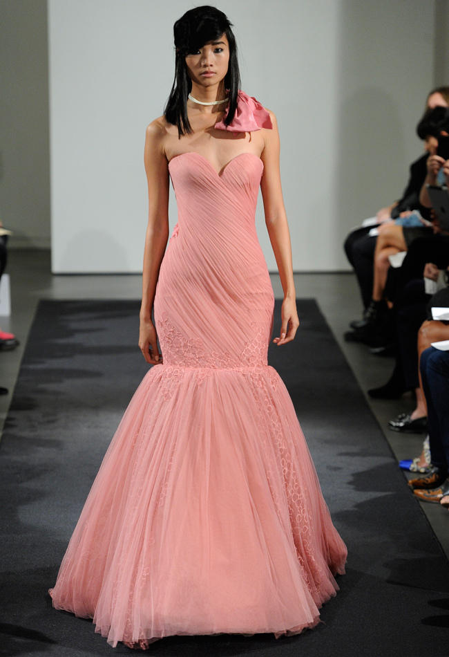 Vera Wang's Pretty Pink Fall 2014 Collection from Bridal Fashion Week